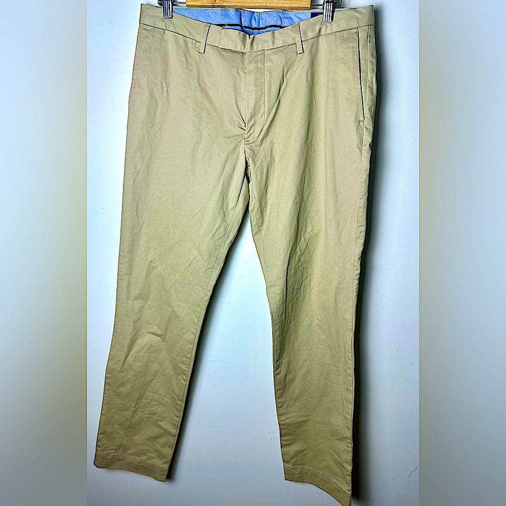 POLO RALPH LAUREN Men’s Tan Cotton Slim Stretch Khaki Pants Size 34x32